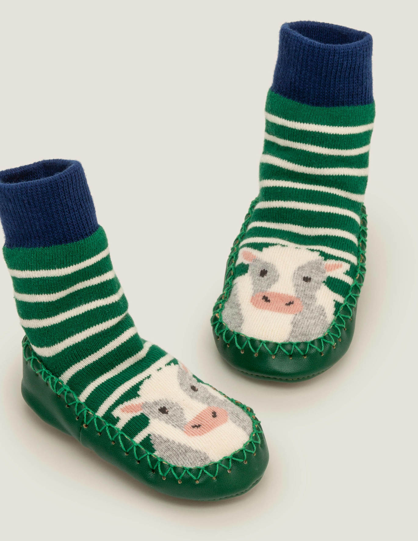 Slipper Socks - Eden Green/Ivory